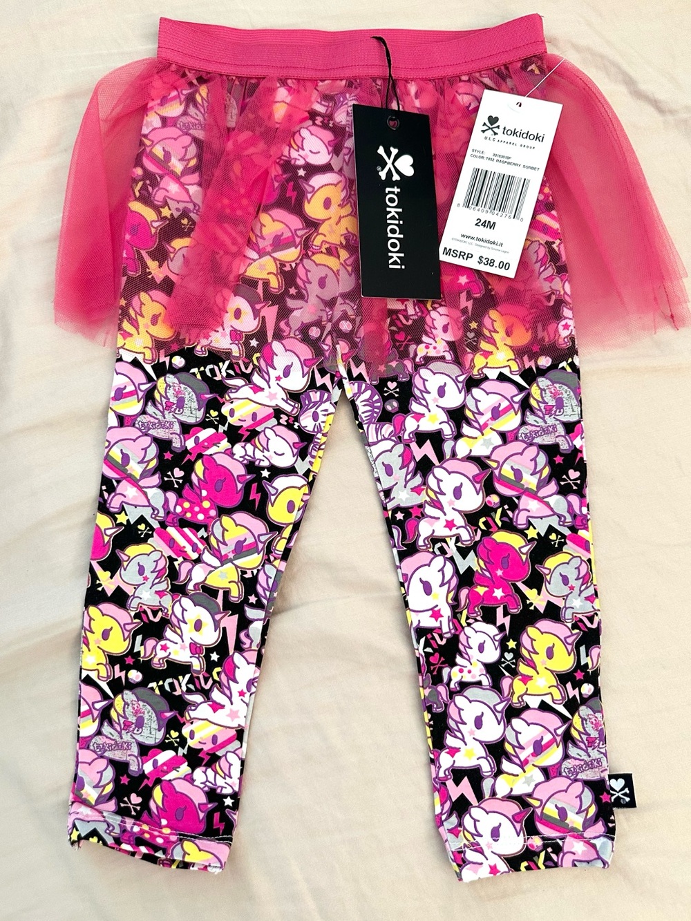 tokidoki Pink Unicorn Print Leggings with Tulle Skirt - BRAND NEW Stretchy